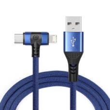 Multi USB Kabel Universal USB Ladekabel 3 in 1 Mehrfach blau